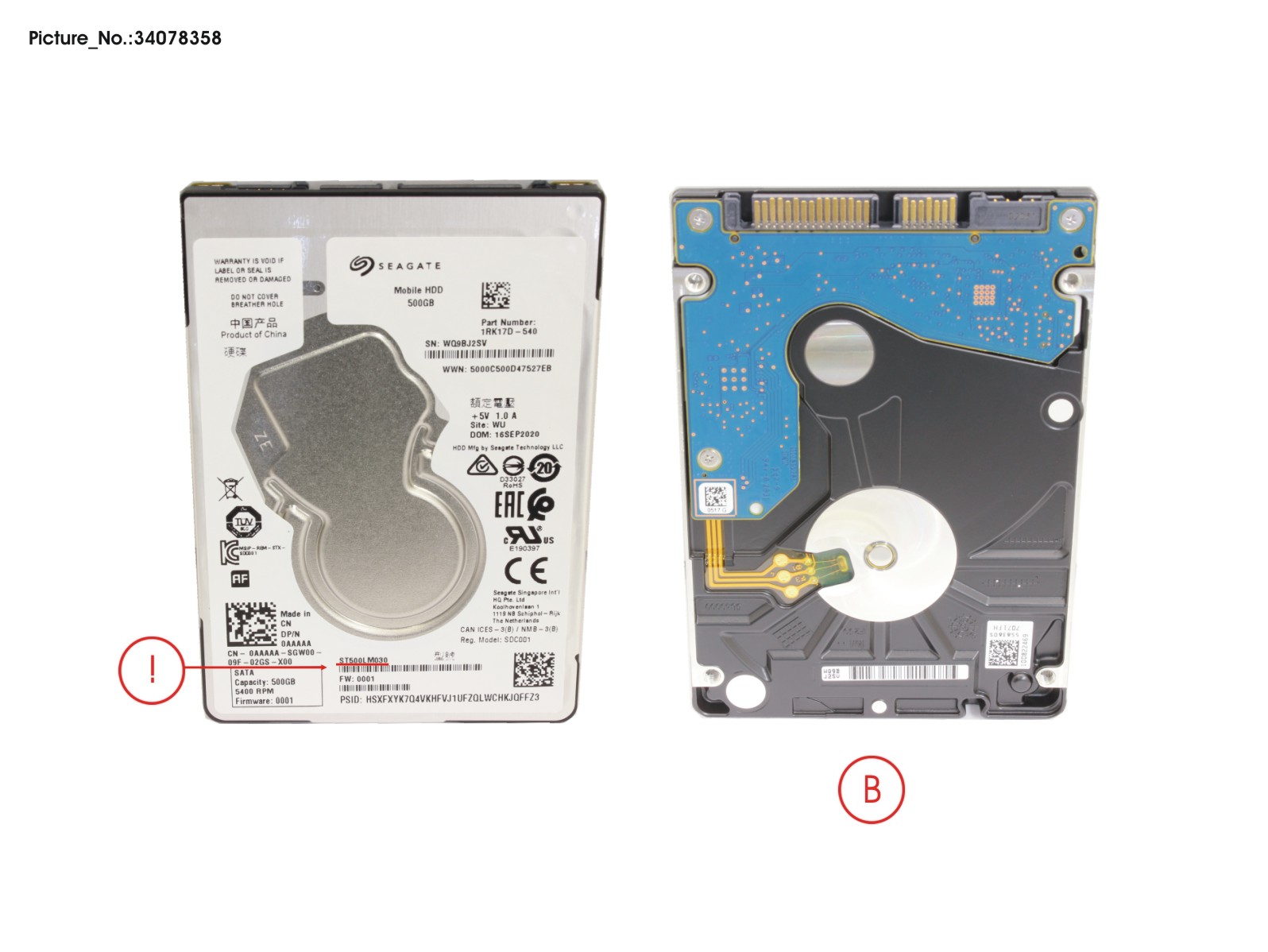 HDD 500GB SATA S3 5.4K 2.5