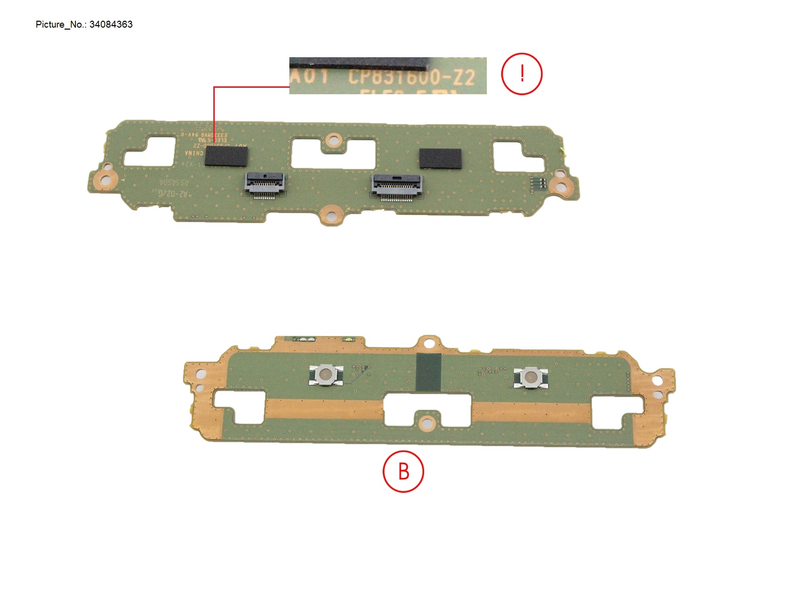 SUB BOARD, TP BUTTONS