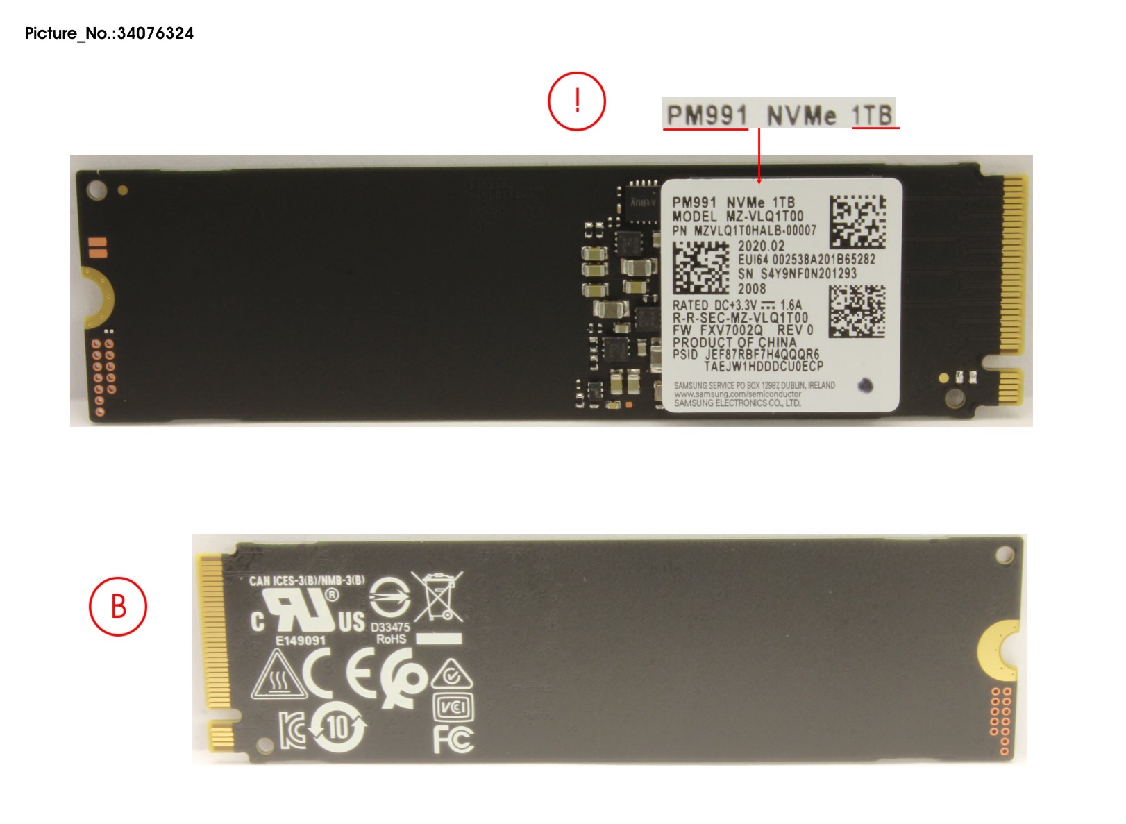 SSD PCIE M.2 PM991 1TB(FED)