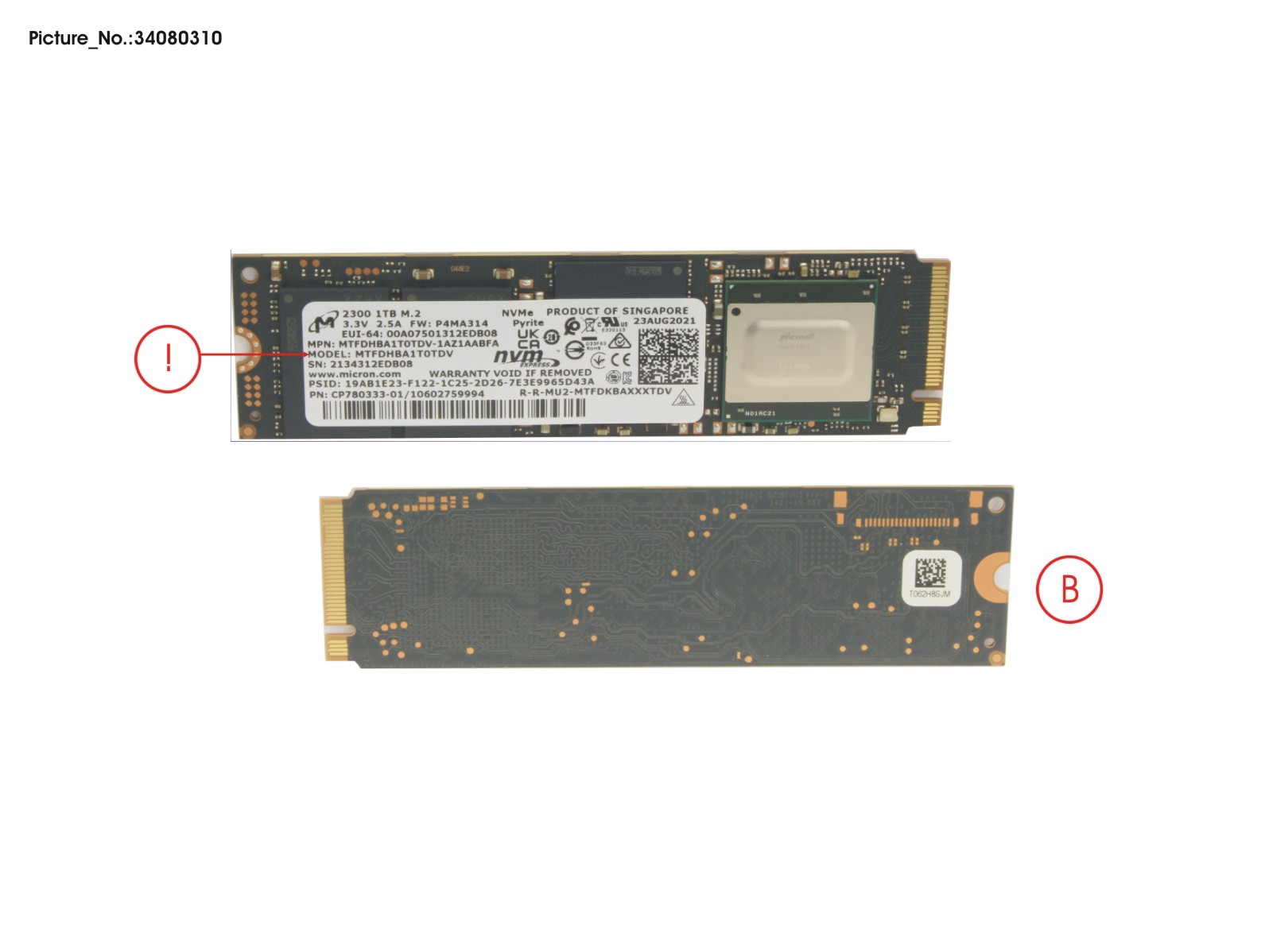 FUJITSU SSD PCIE M.2 2280 1TB 2300