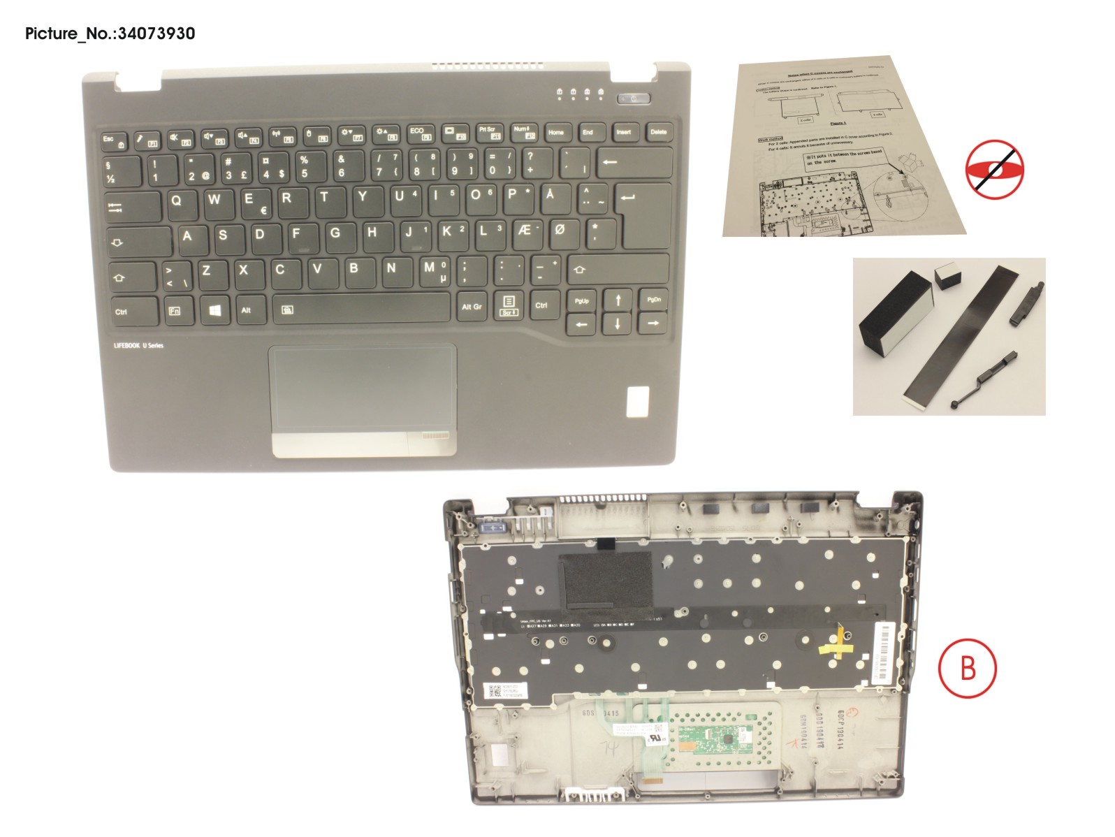 UPPER ASSY INCL. KEYB DENMARK W/FP(TBT)