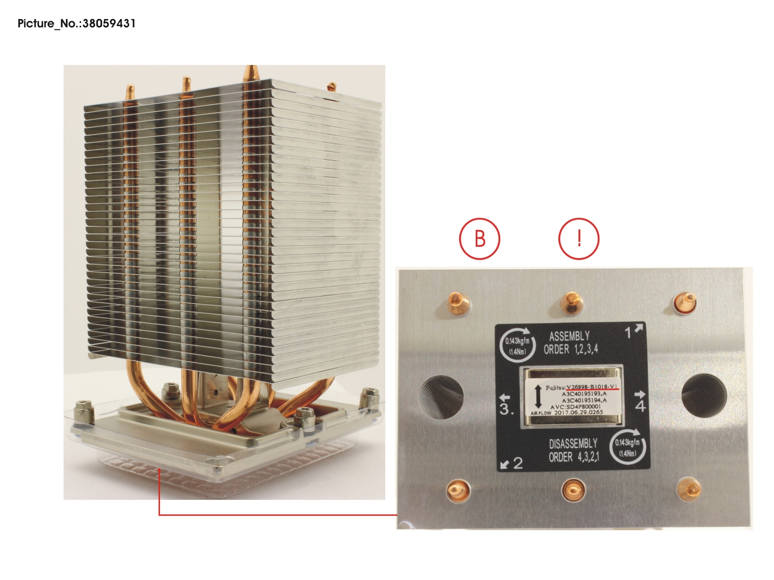 FUJITSU HEATSINK 4U STD TX2550M4