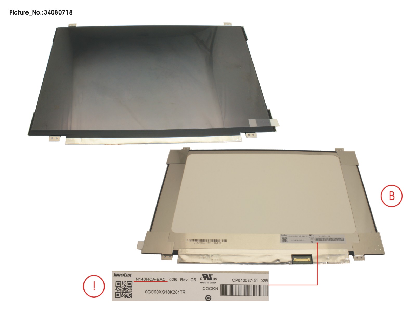 LCD PANEL INO AG, N140HCA-EAC (EDP,FHD)