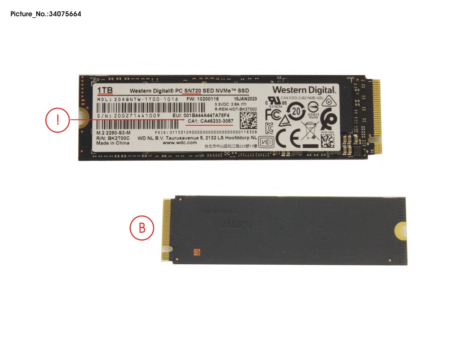 SSD PCIE M.2 2280 WD SN720 1TB(FDE)