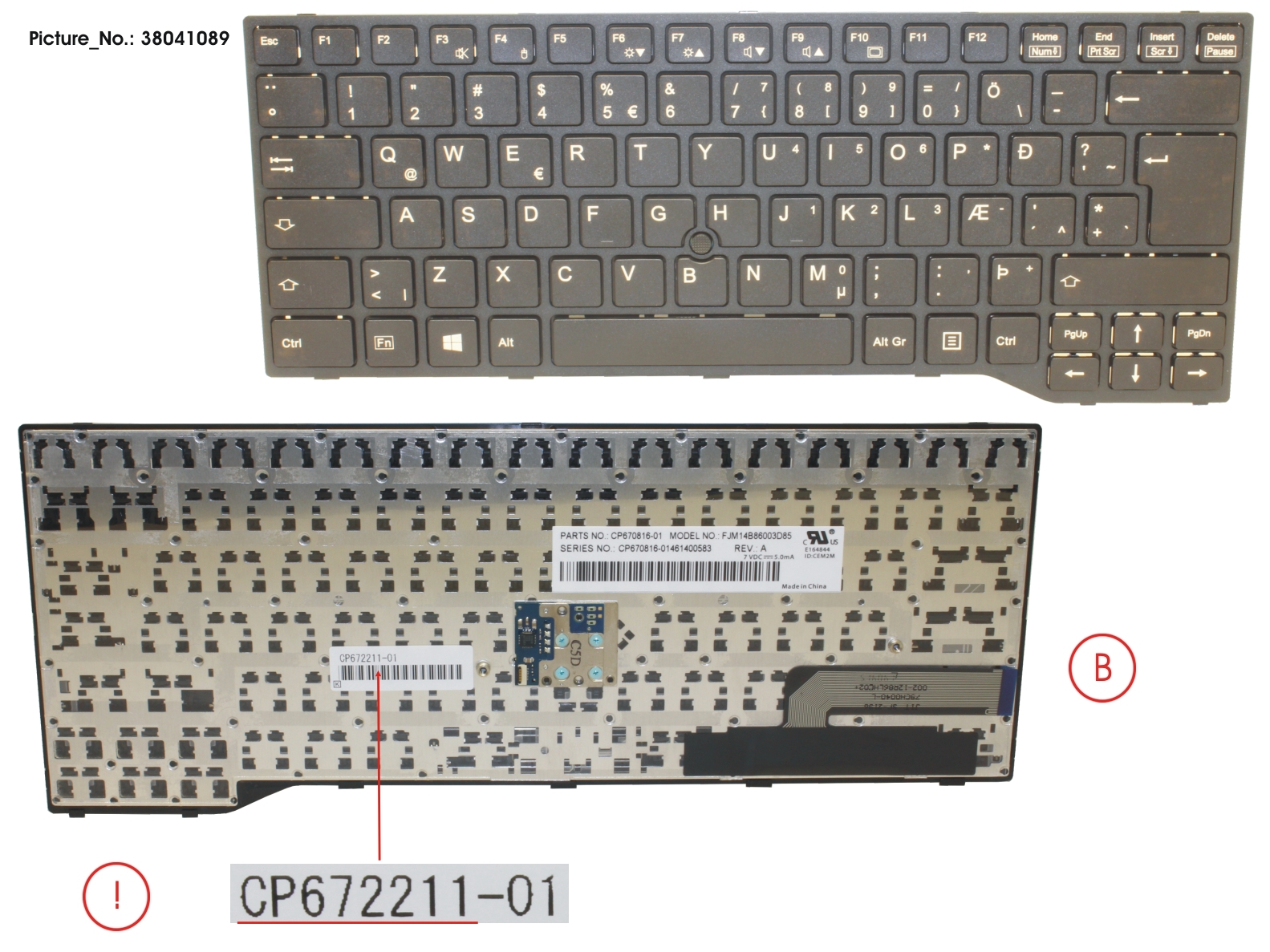 KEYBOARD BLACK W/ TS ICELAND