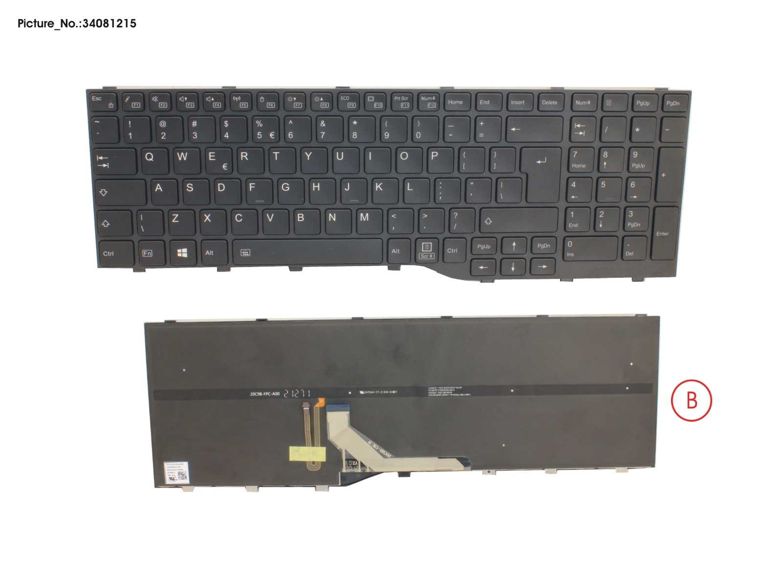 KEYBOARD BLACK W/ BL US