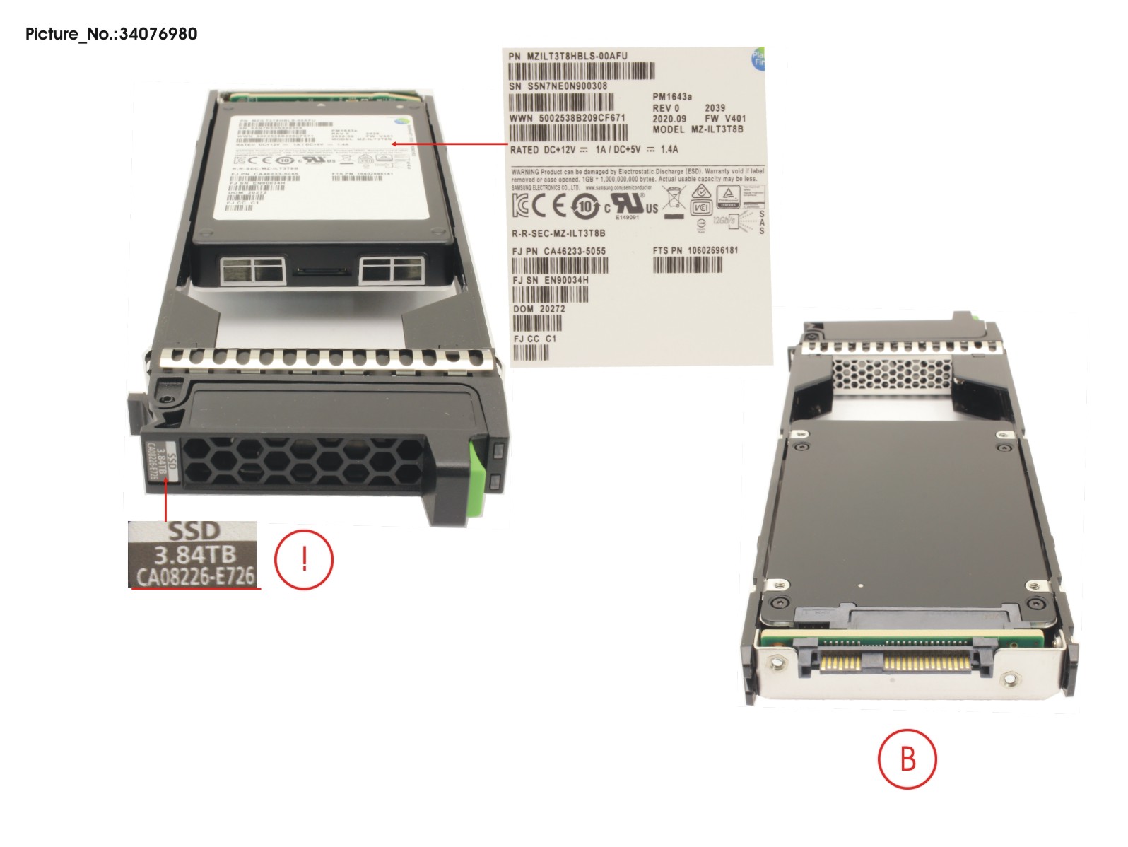 FUJITSU DX S3/S4 SSD SAS 2.5" 3.84TB DWPD1 12G