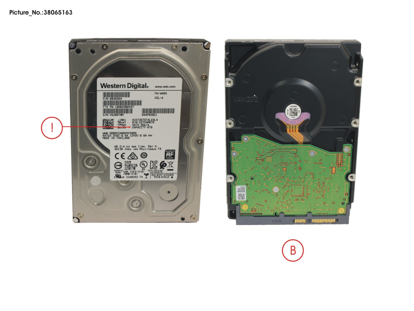 HD BC-SATA 6G 6TB 7K2 512E NON-HOT PL LF