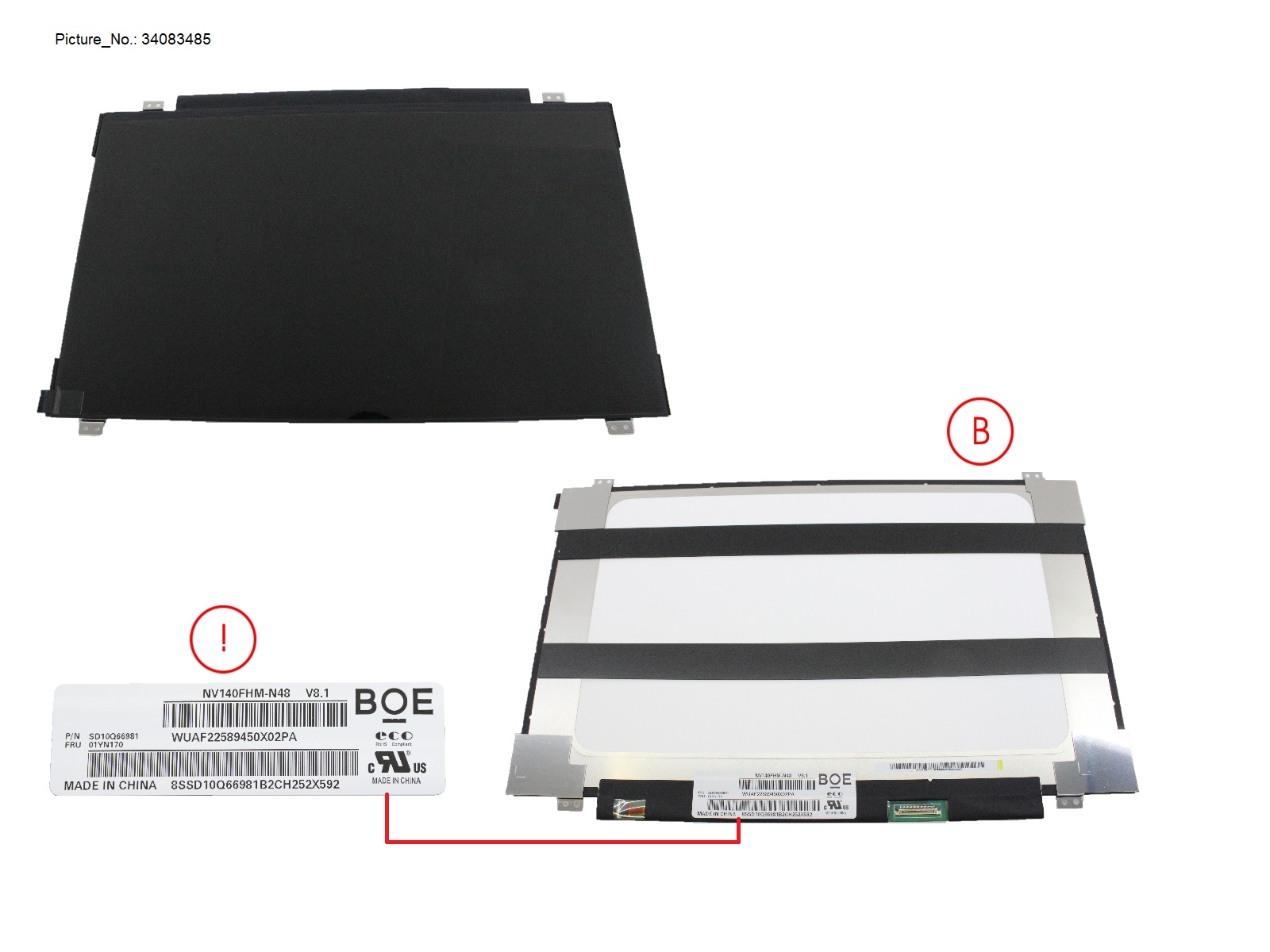 LCD PANEL BOE AG, NV140FHM-N48 (EDP,FHD)