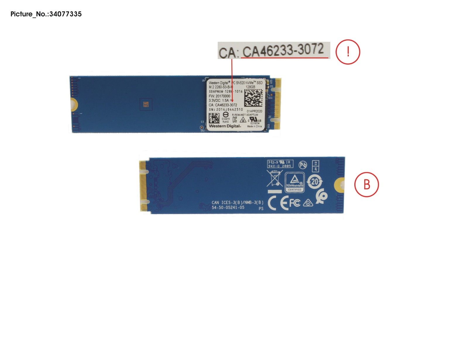 SSD PCIE M.2 2280 128GB SN520