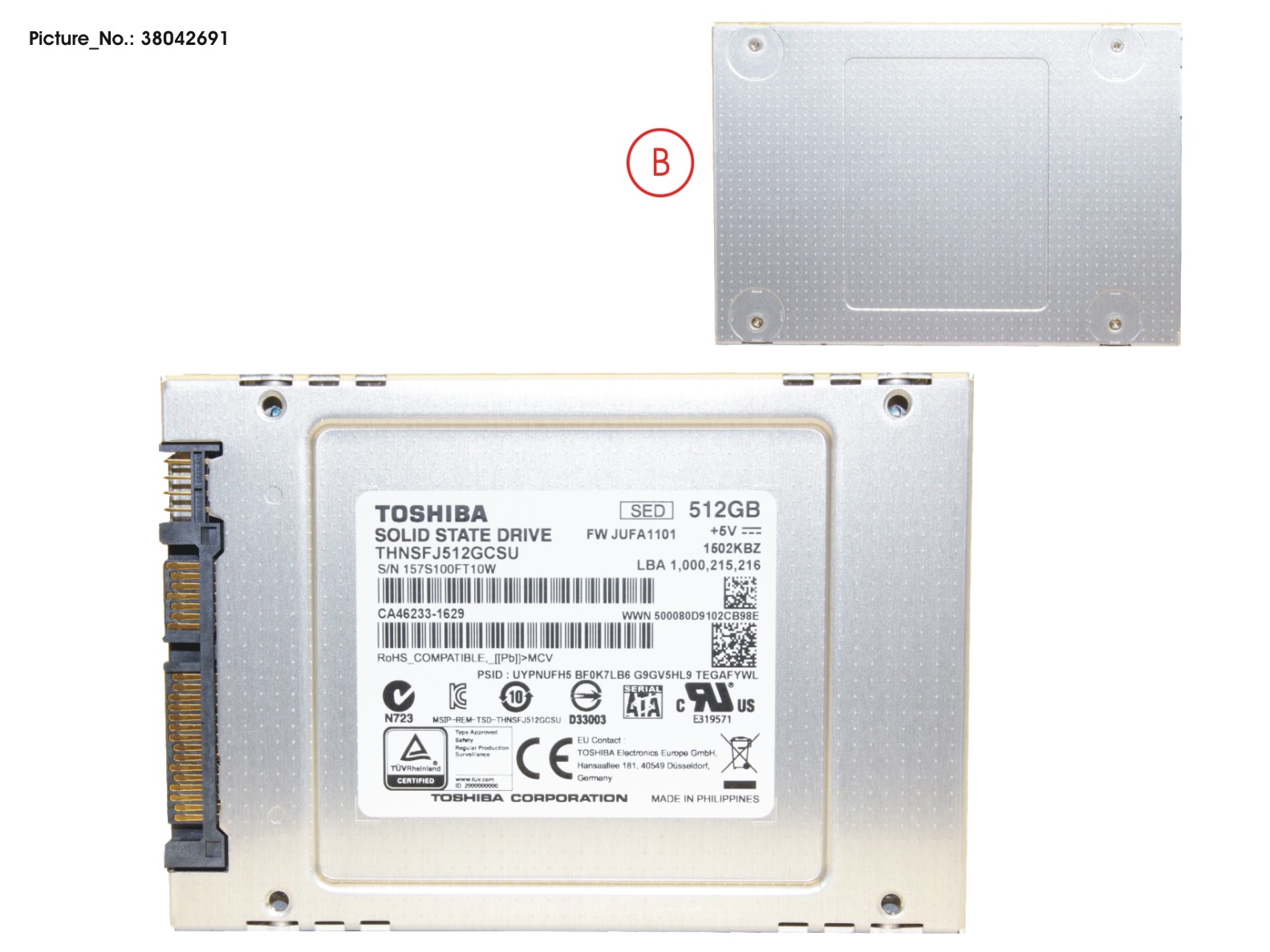 SSD S3 512GB 2.5 SATA/TOS(FDE) (7MM)