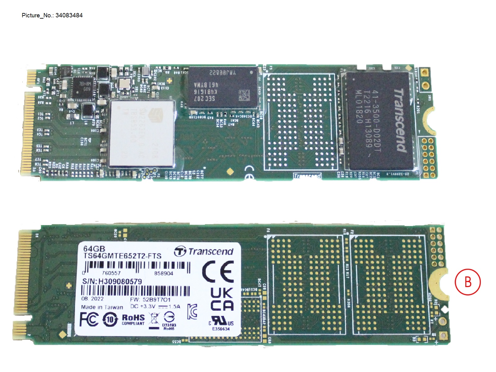 SSD PCIE M.2 2280 64GB MTE652T2 SSD PCIE M.2 2280 64GB MTE652T2