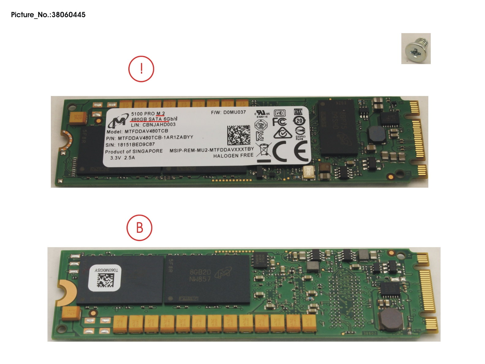 FUJITSU SSD SATA 6G 480GB M.2 N H-P