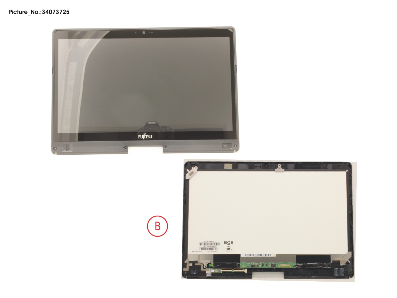 LCD ASSY FOR REARCAM, G INCL.TP AND DIGI