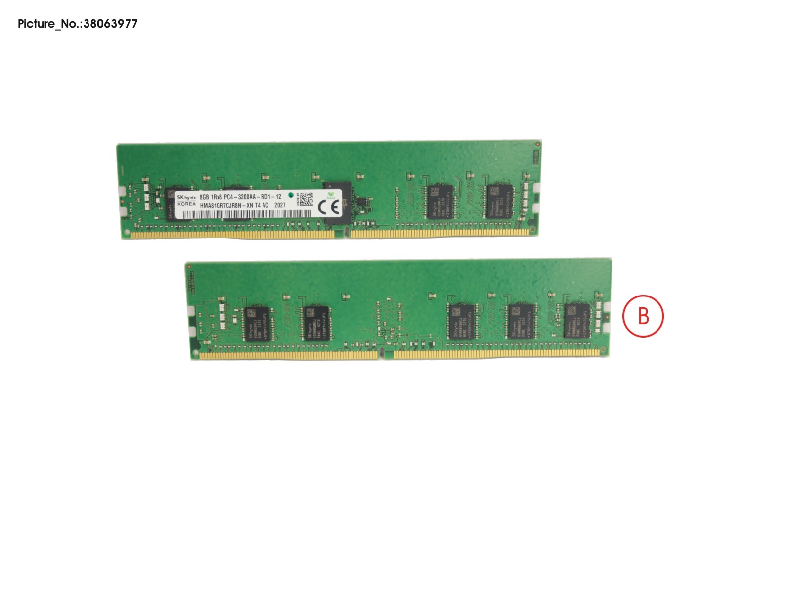 8GB (1X8GB) 1RX8 DDR4-3200 R ECC 8GB (1X8GB) 1RX8 DDR4-3200 R ECC