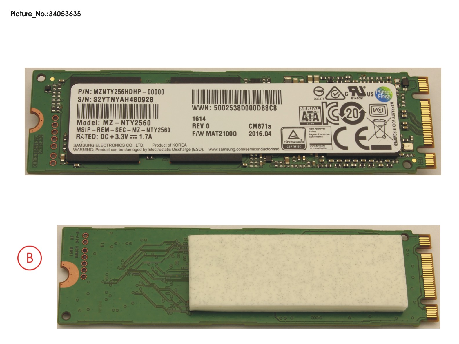 SSD S3 M.2 2280 256GB W/RUBBER