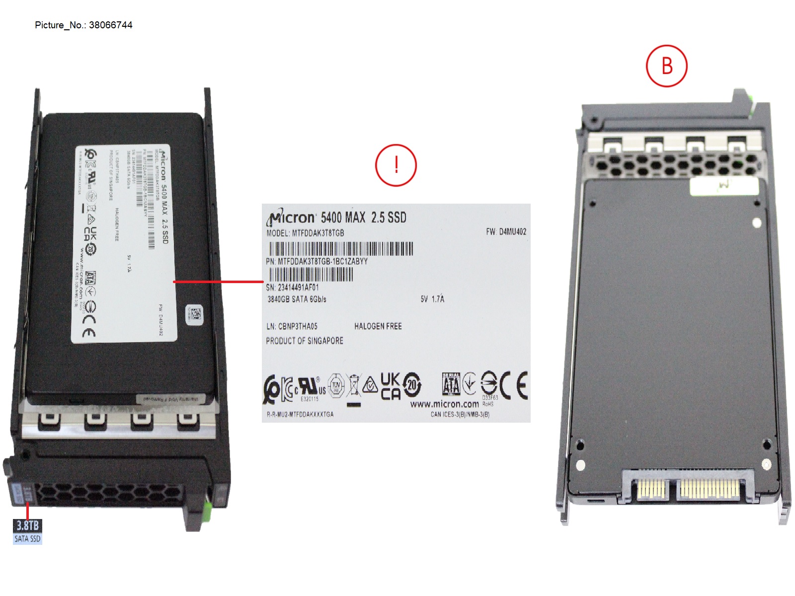 SSD SATA 6G 3.84TB MU SFF SLIM