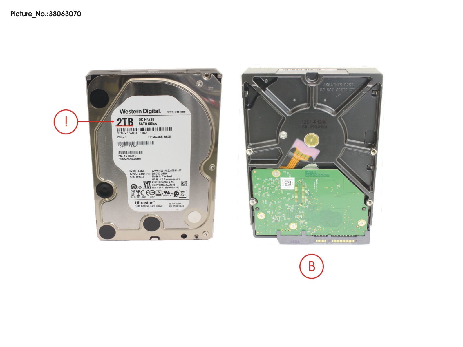 HD SATA 6G 2TB 7.2K NO HOT PL 3.5 BC