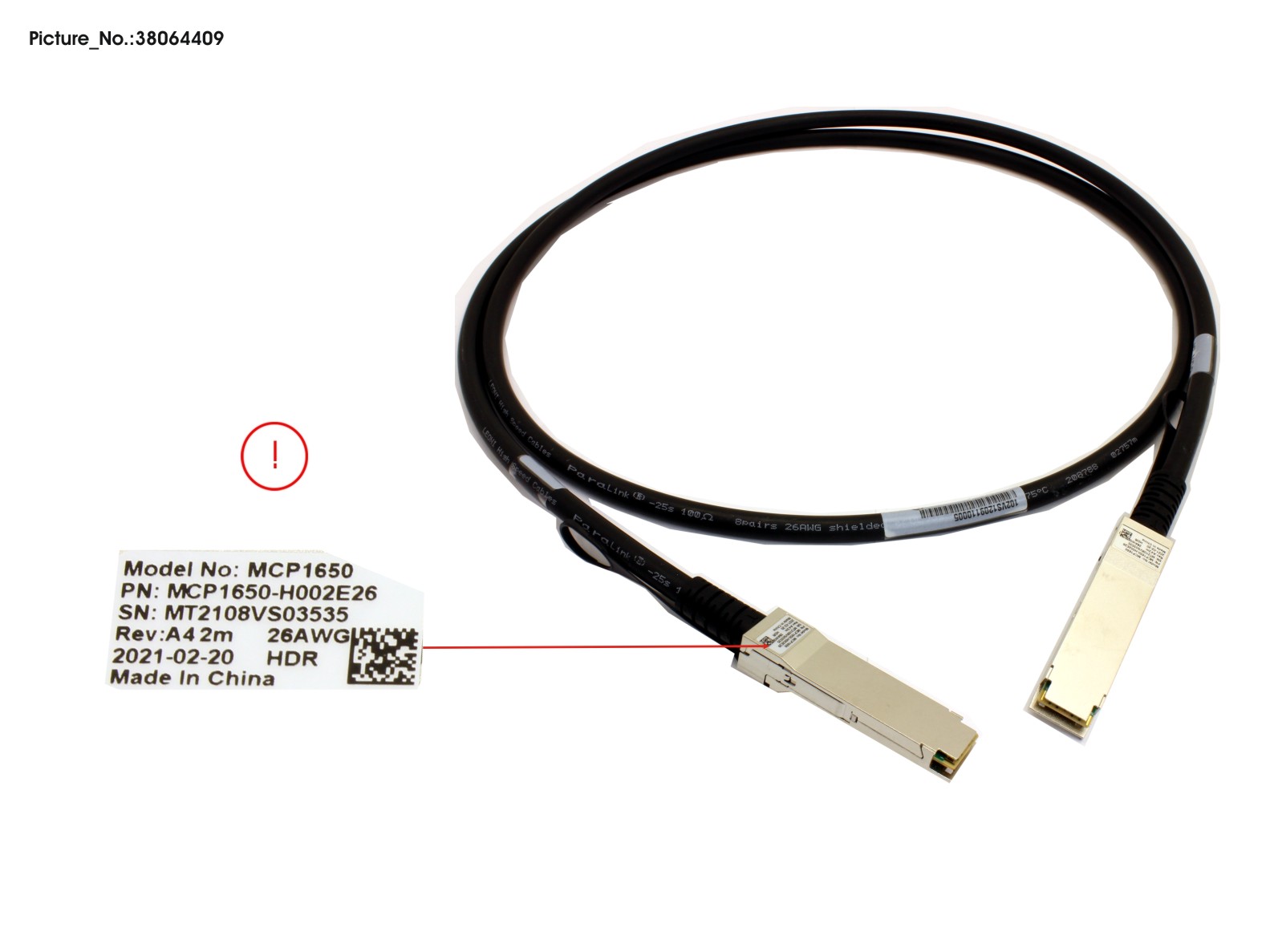 MELLANOX COP. CABLE, 200GB/S, QSFP,LSZH,