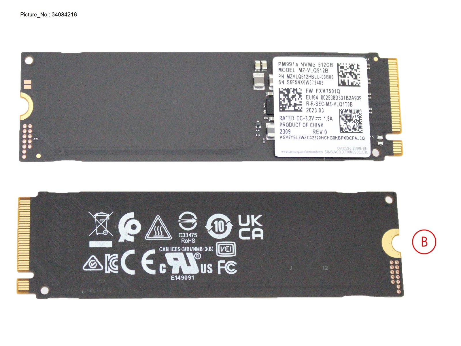 SSD PCIE M.2 PM991A 512GB (NON-SED)