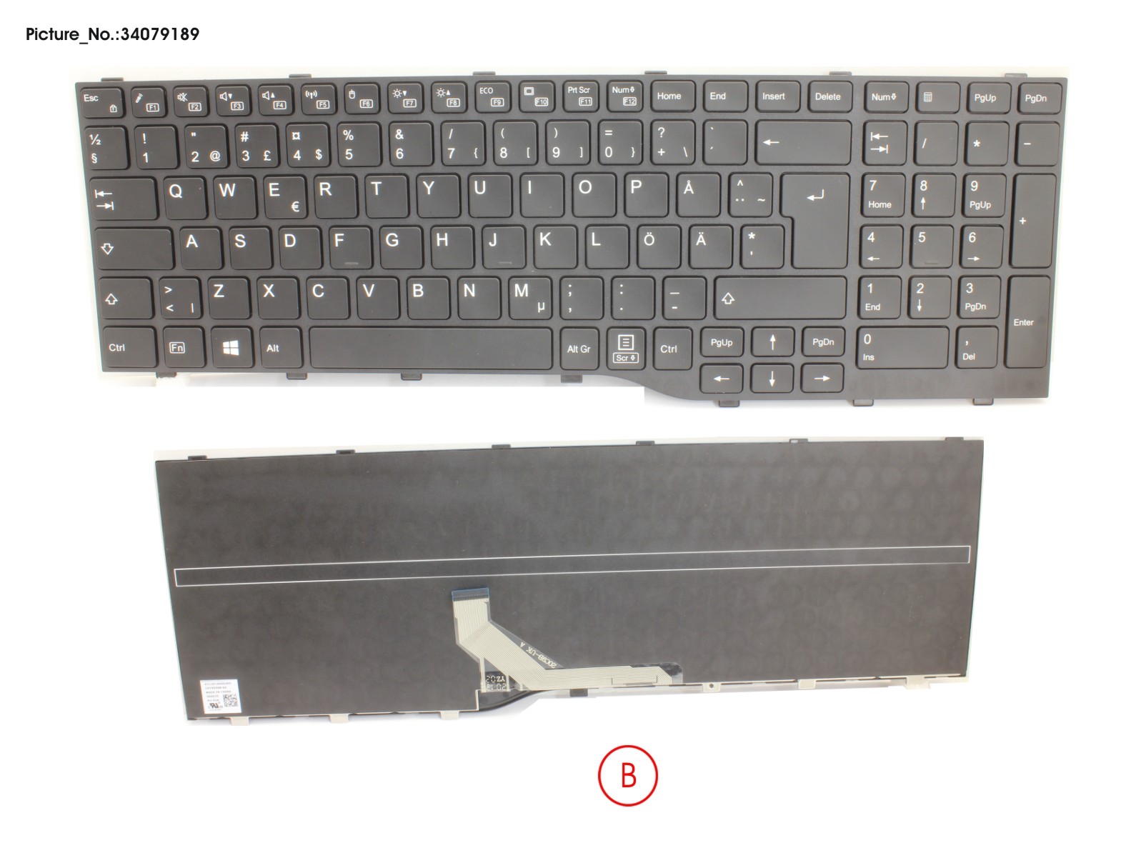 FUJITSU KEYBOARD BLACK SWEDEN/FINLAND