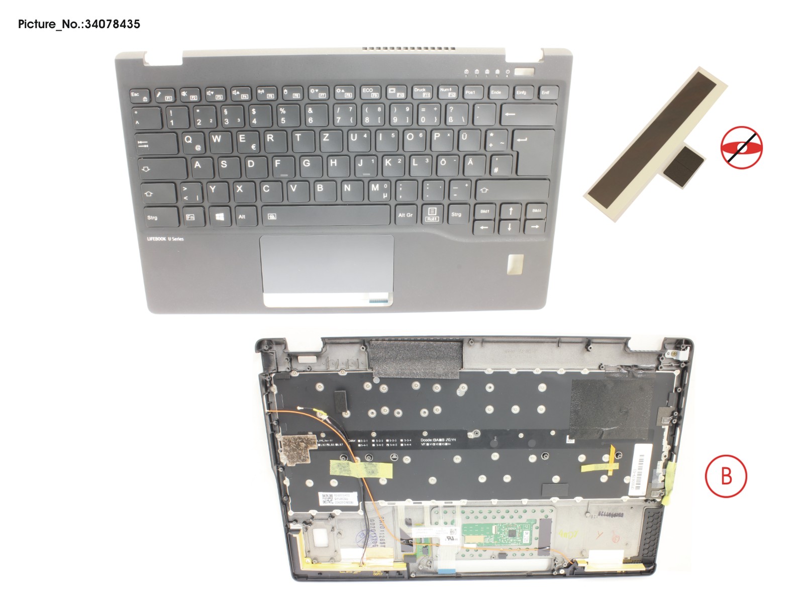 UPPER ASSY INCL. KB UK W/FP(TBT)4G