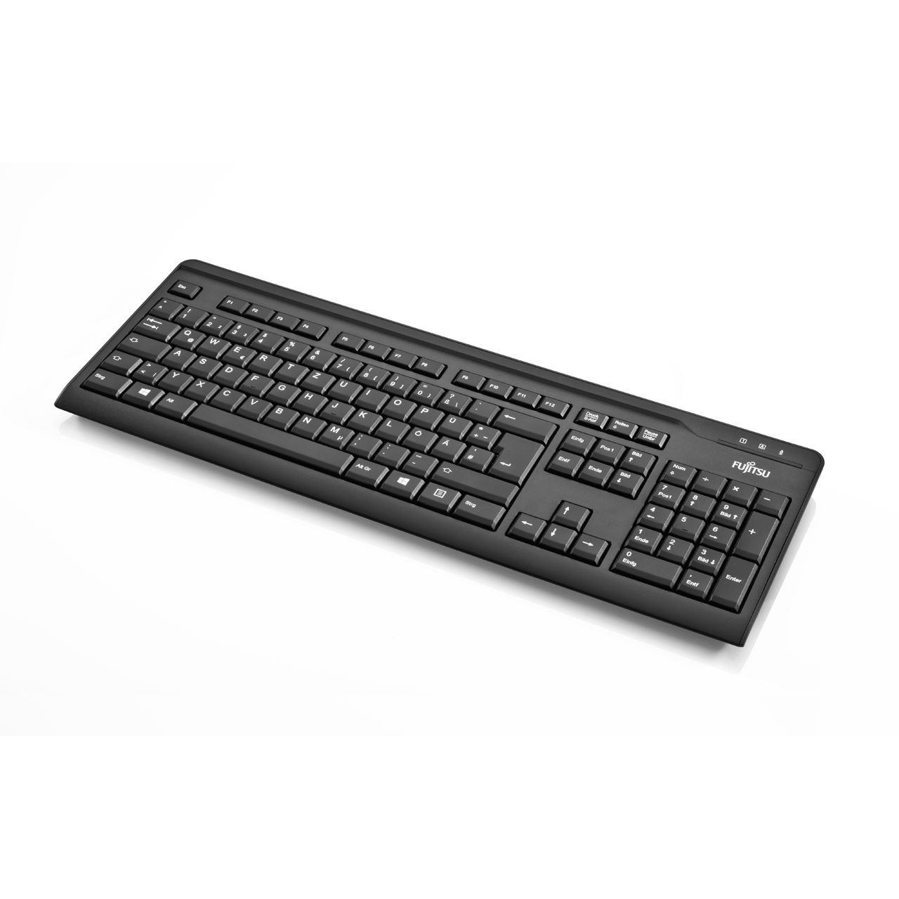 FUJITSU KB410 Tastatur USB Schwarz deutsches Layout