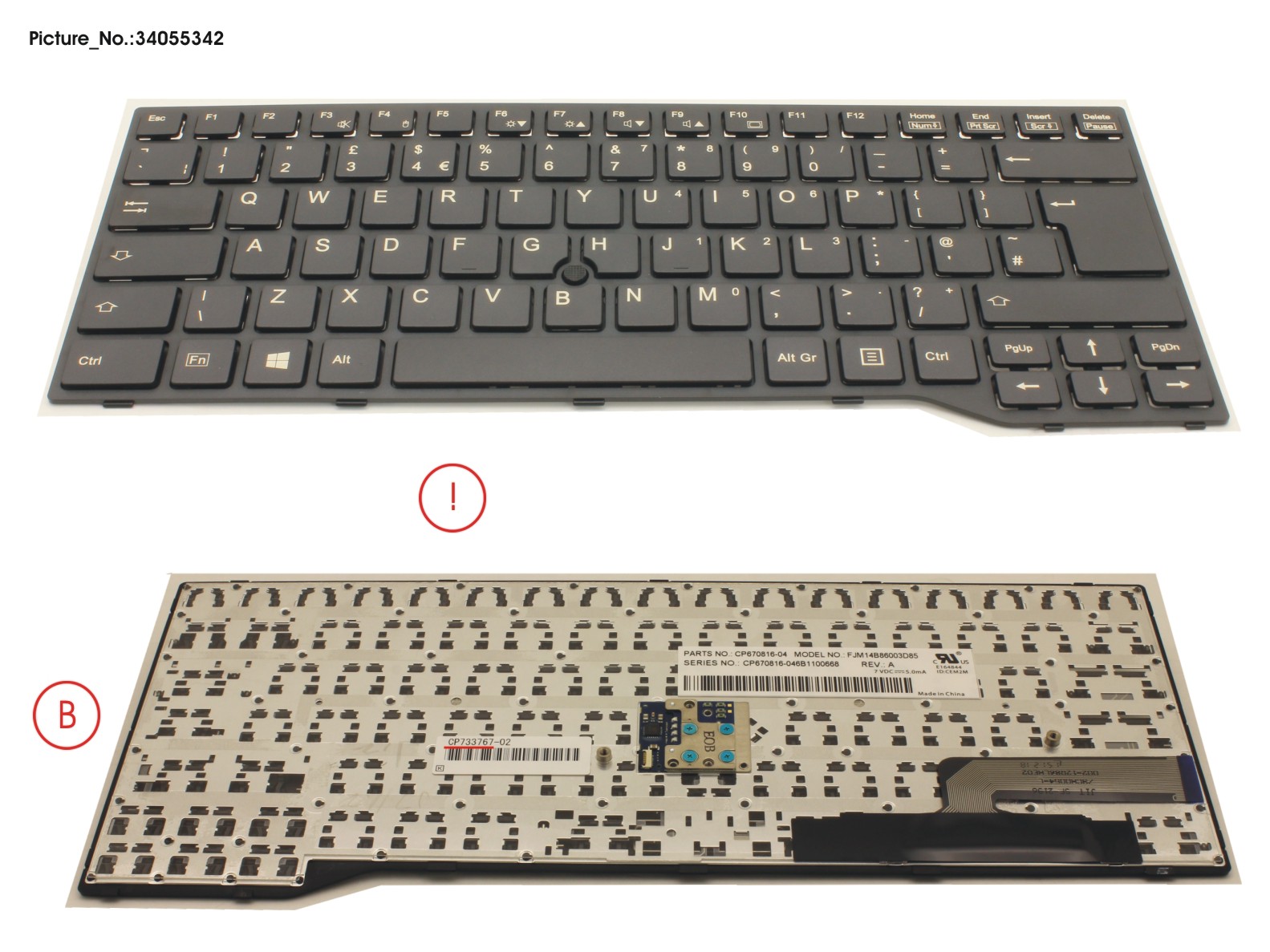 KEYBOARD BLACK W TS UK