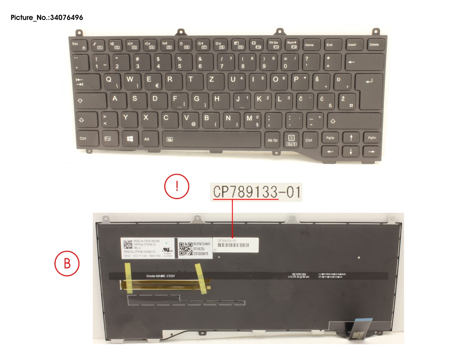 KEYBOARD BLACK W/ BL EAST EUROPE