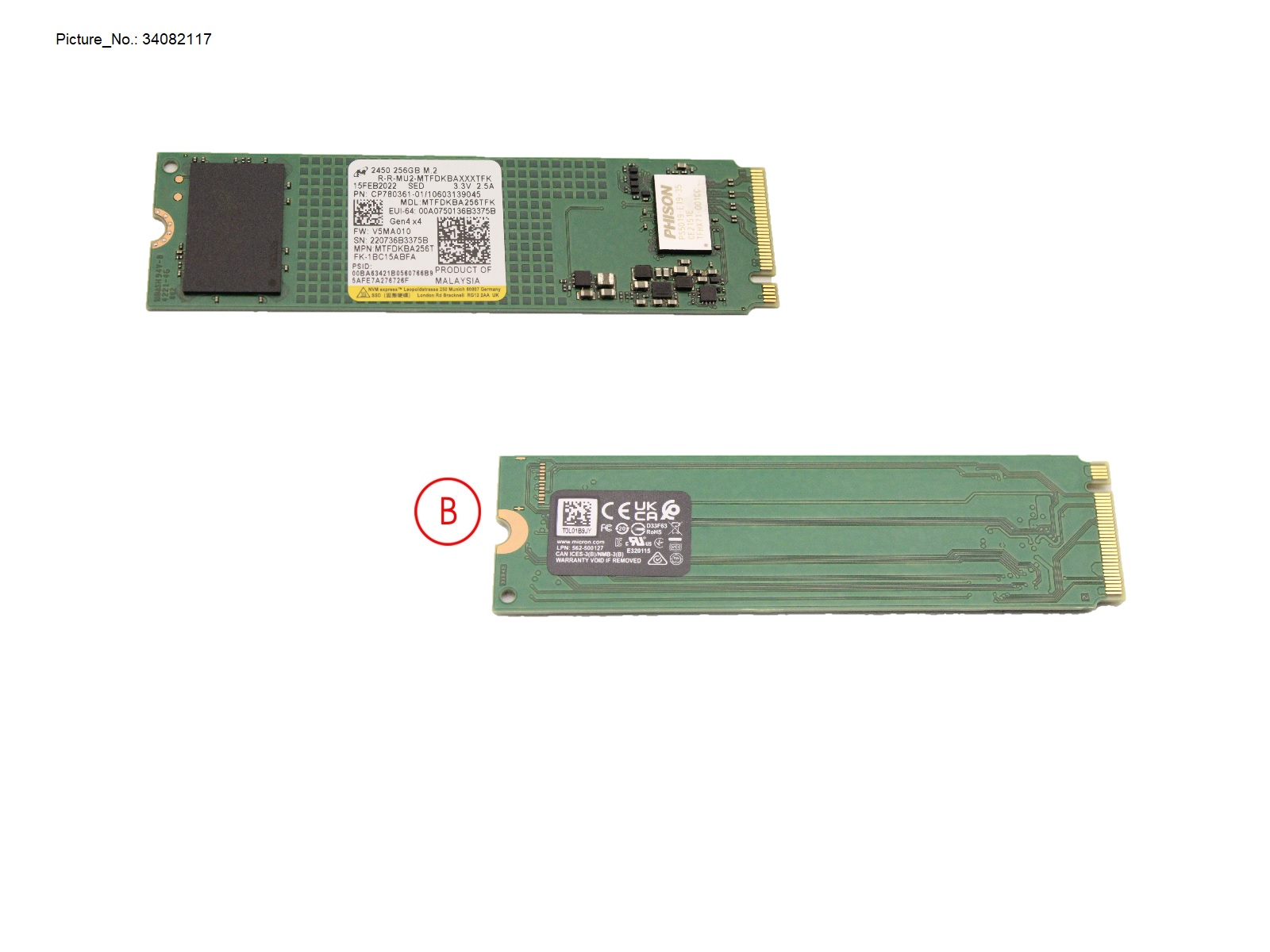 SSD PCIE M.2 2450 256GB G4 (SED)