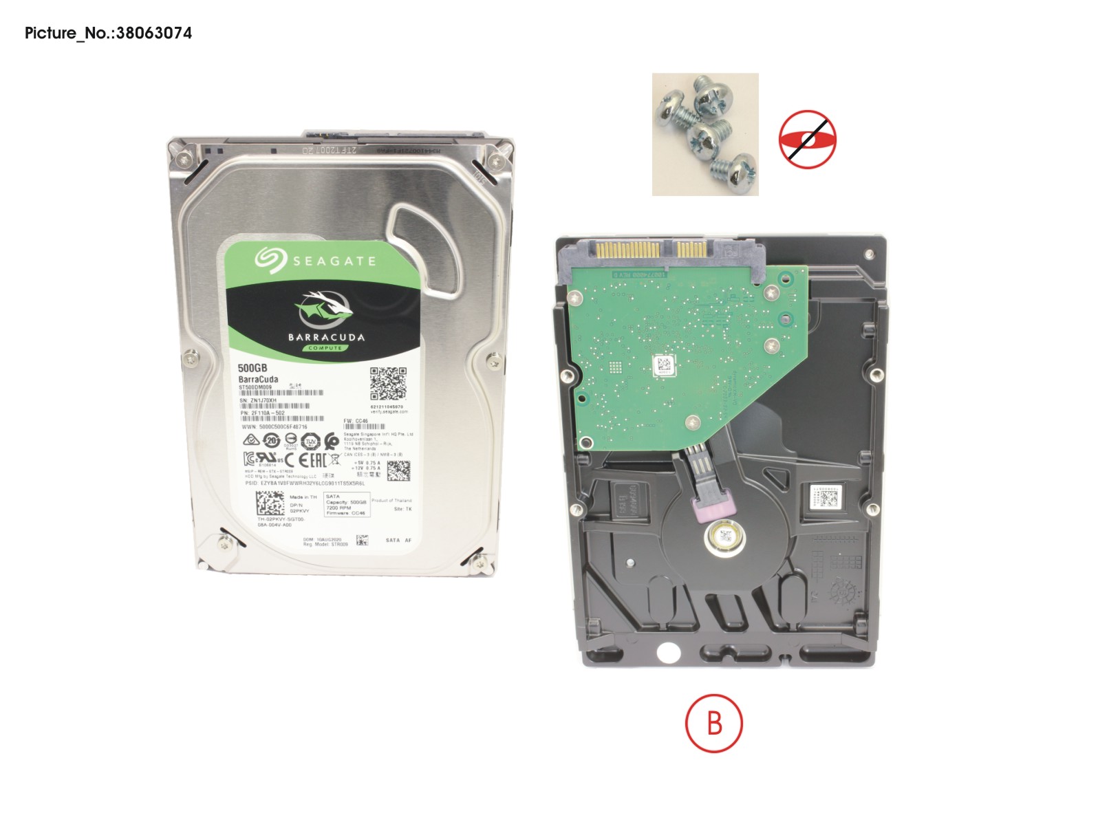 HD SATA 6G 500GB 7.2K NO HOT PL 3.5 ECO