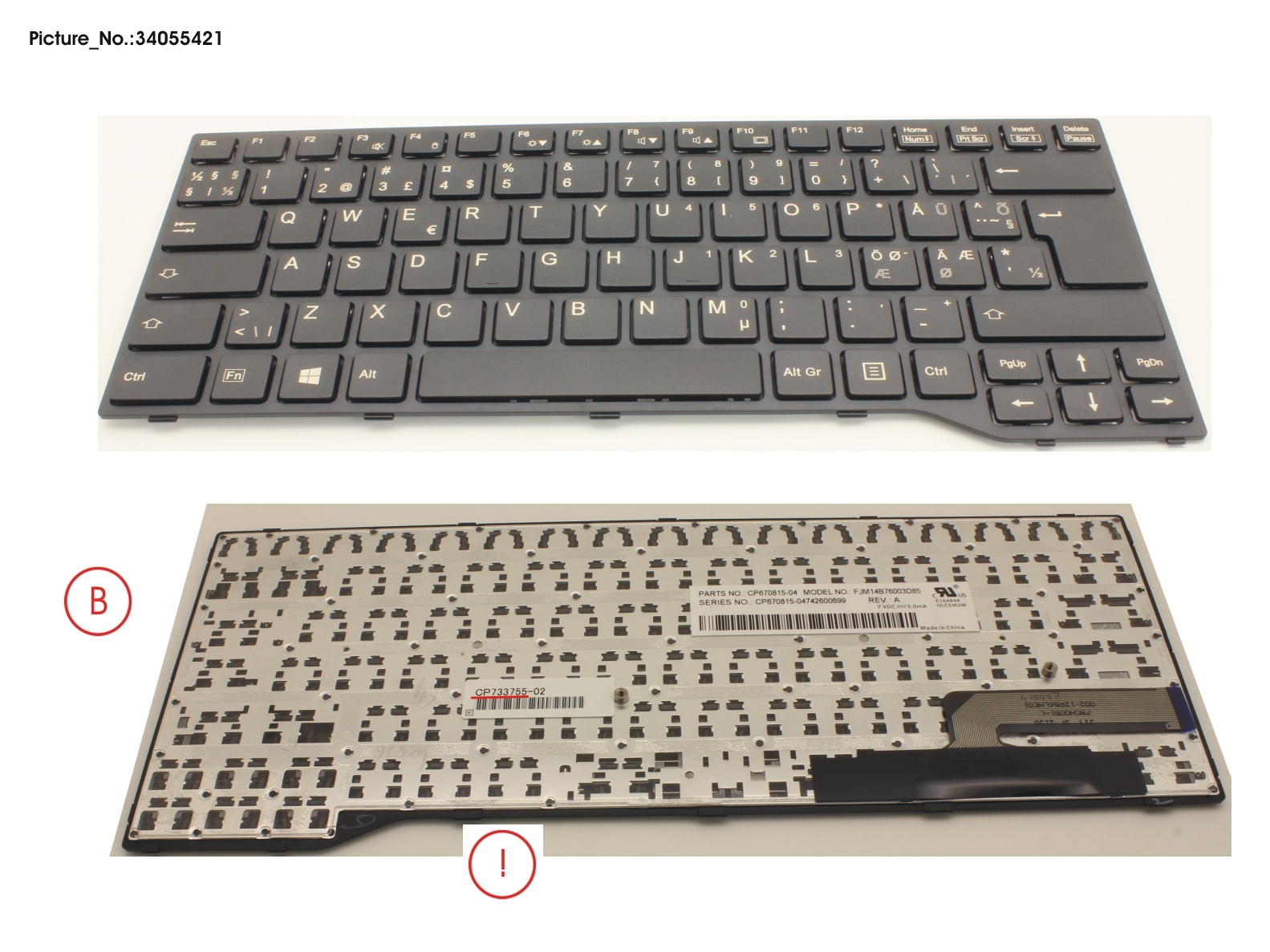 KEYBOARD BLACK W/O TS NORDIC/EST