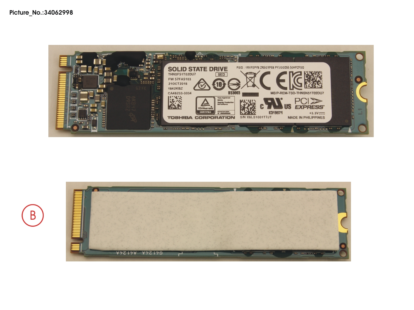 SSD PCIE M.2 2280 1TB(FDE)W/RUBBER