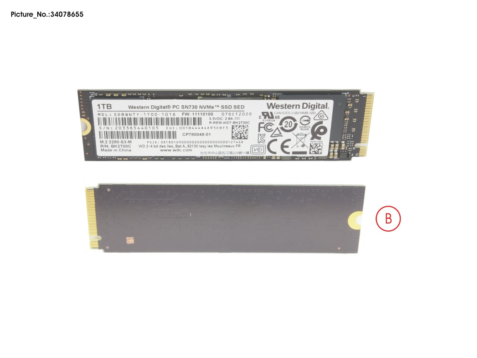 SSD PCIE M.2 SN730 1TB(FDE)