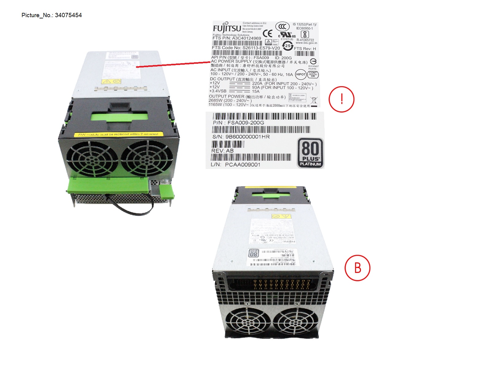 PSU 2.880W PLATINUM REV. AB PSU 2.880W PLATINUM REV. AB