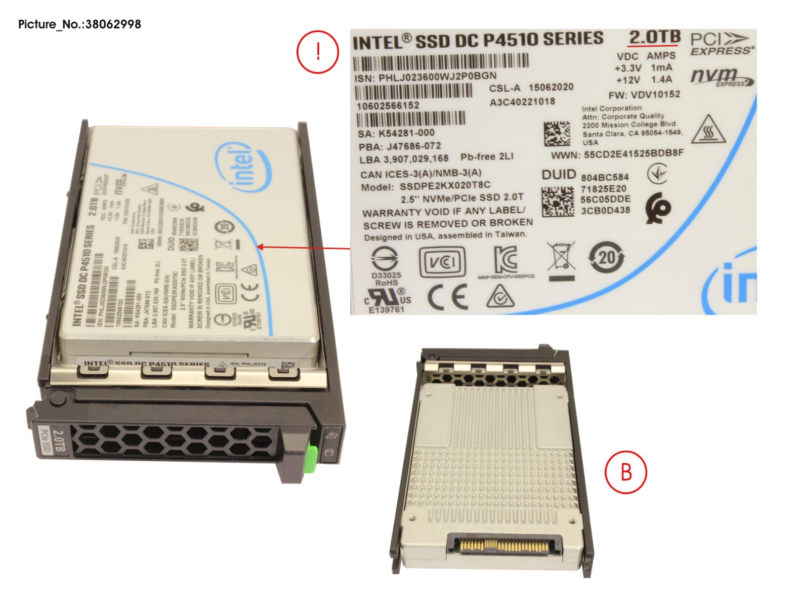 SSD PCIE3 2TB READ-INT. 2.5 H-P EP