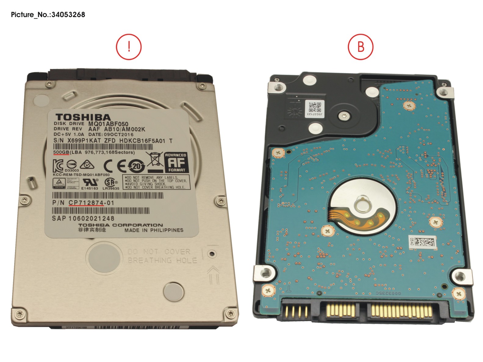 HDD 500GB SATA2-5 S3 5,4K/TOS 4K-AF(7MM)