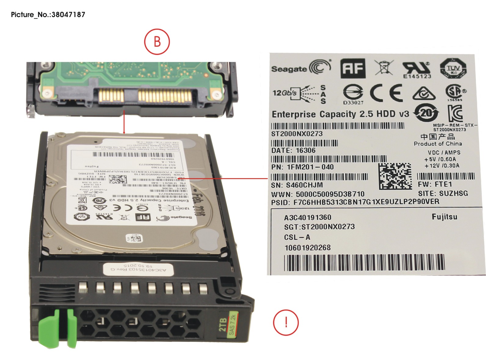 HD SAS 12G 2TB 7.2K 512E HOT PL 2.5 BC