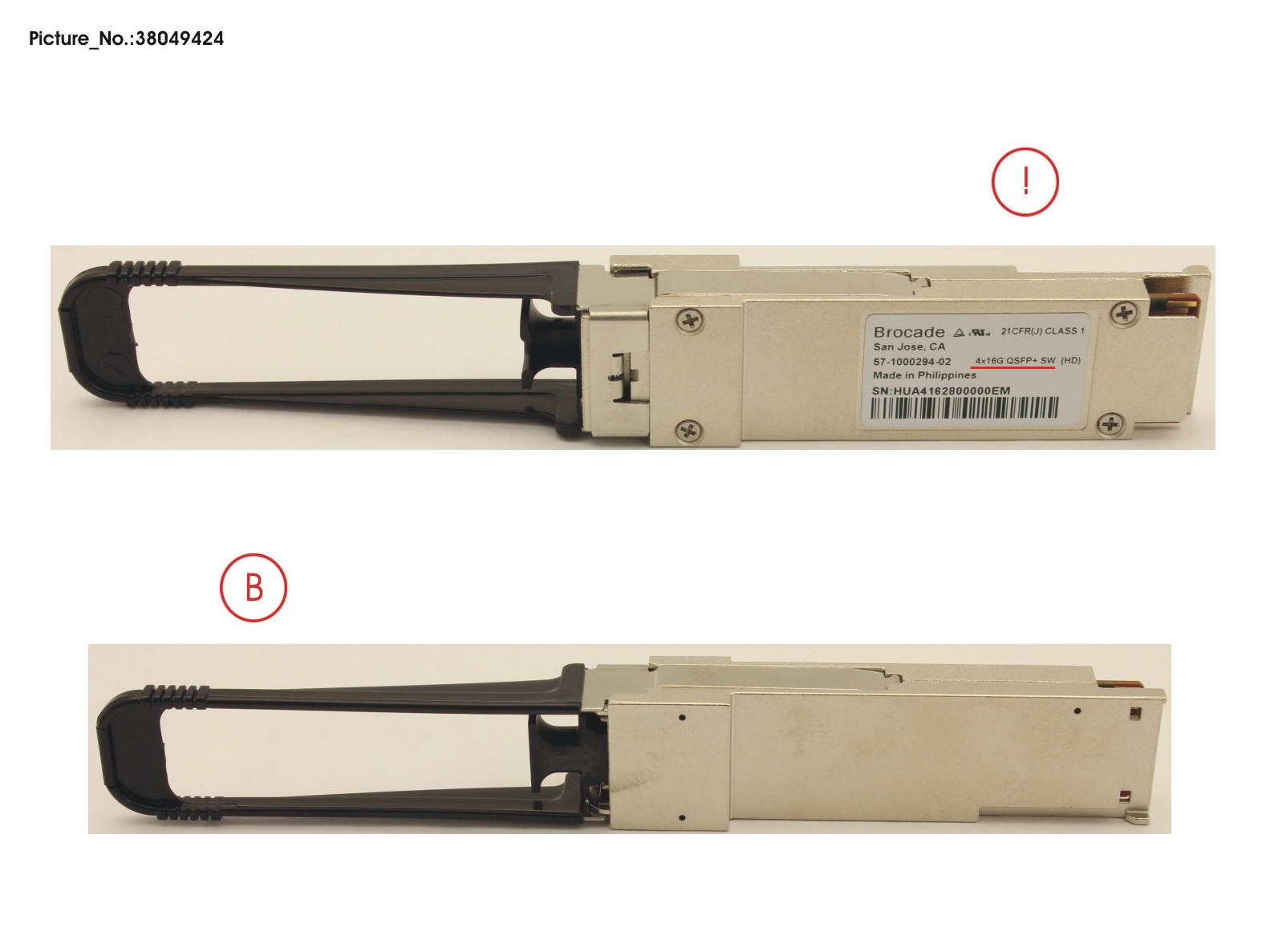 FRU, QSFP, SWL, 4X16G FCCOMPLIANT,1-PK