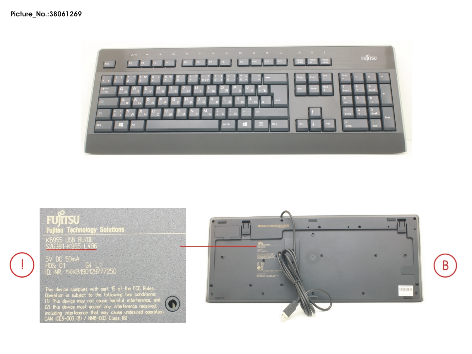 KEYBOARD KB955 USB RU/DE