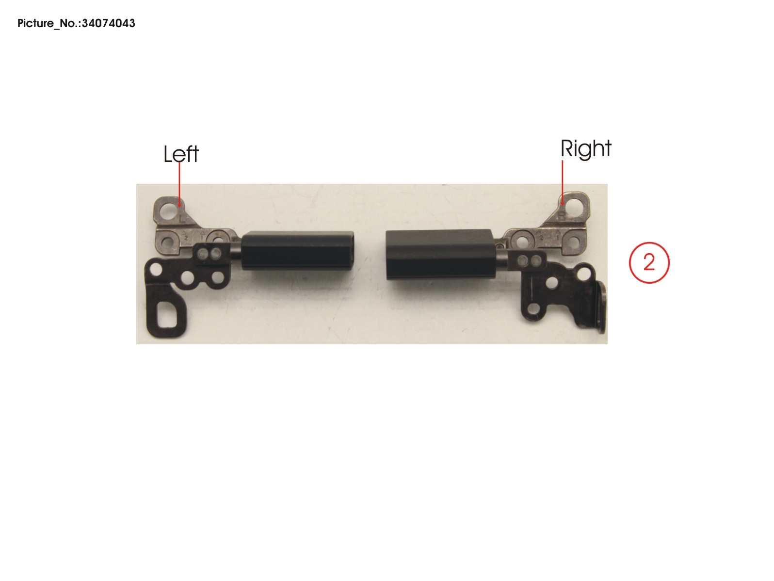 HINGE SET L/R (INCL. HINGE COVER BLACK)