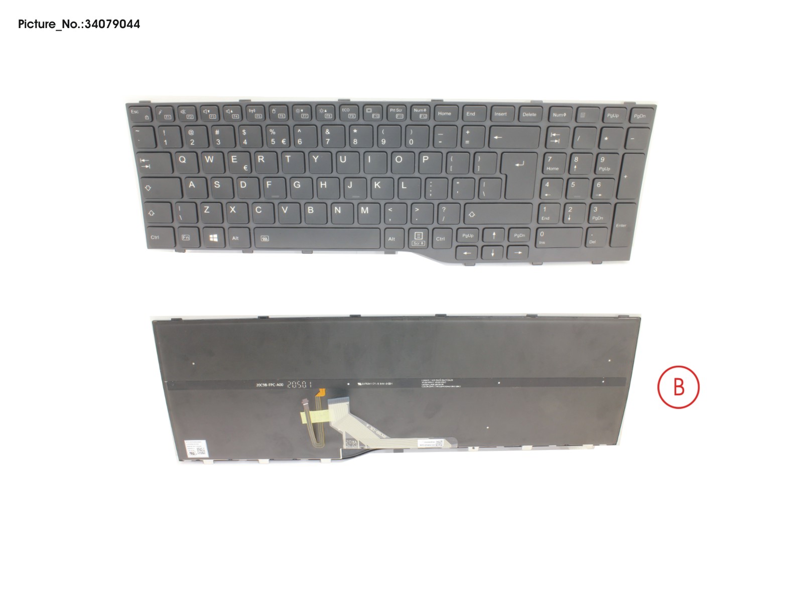 KEYBOARD BLACK W/BI US