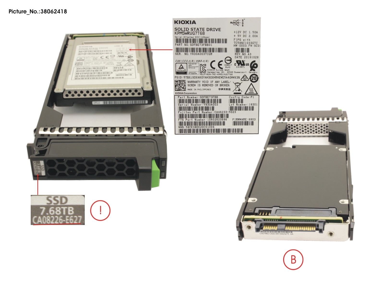 DX/AF FIPS SSD SAS 2.5 7.68TB 12G