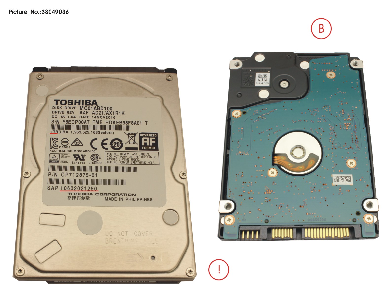 HDD 1TB SATA S3 5.4K 2.5 4K-AF