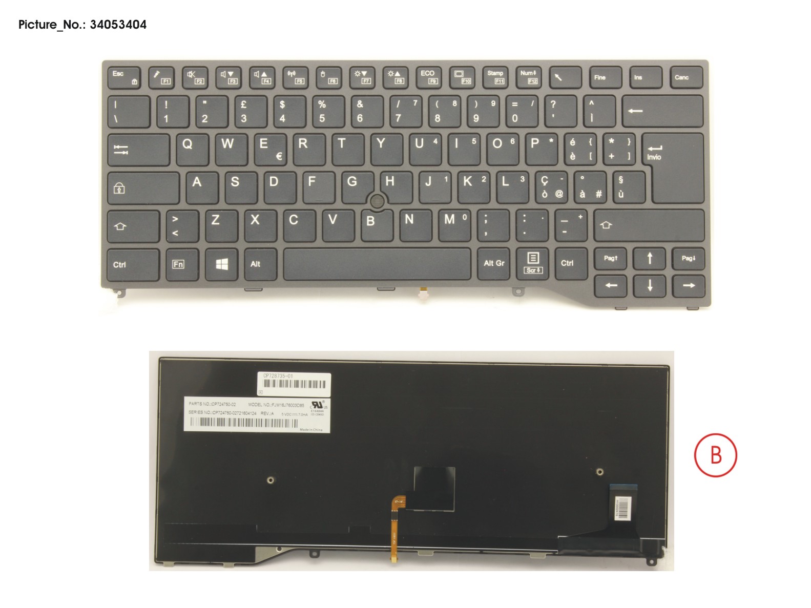 KEYBOARD BLACK W/ TS ITALY KEYBOARD BLACK W/ TS ITALY