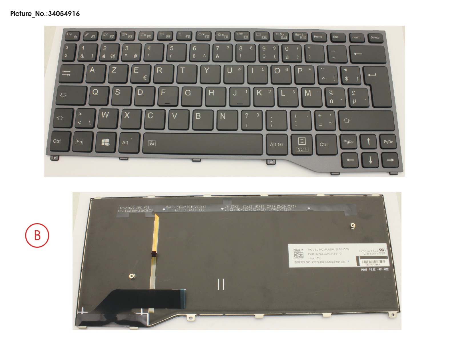 KEYBOARD BLACK W/ BL BELGIUM KEYBOARD BLACK W/ BL BELGIUM