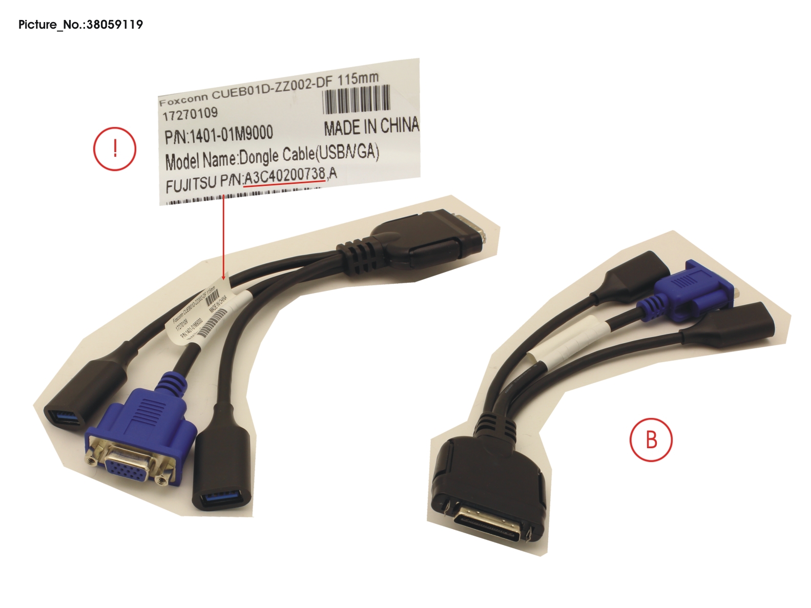 FUJITSU DONGLE CABLE (USB/VGA)