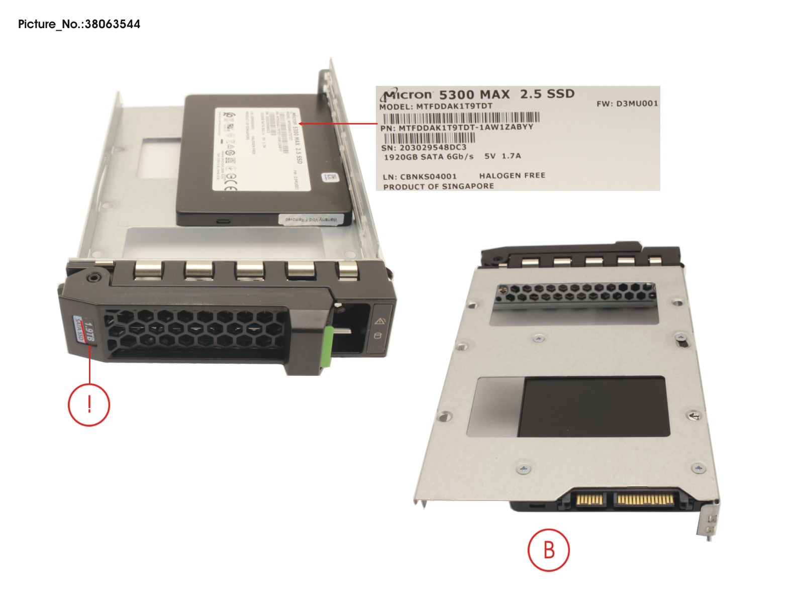 FUJITSU SSD SATA 6G 1.92TB MU SFF IN LFF SLIM