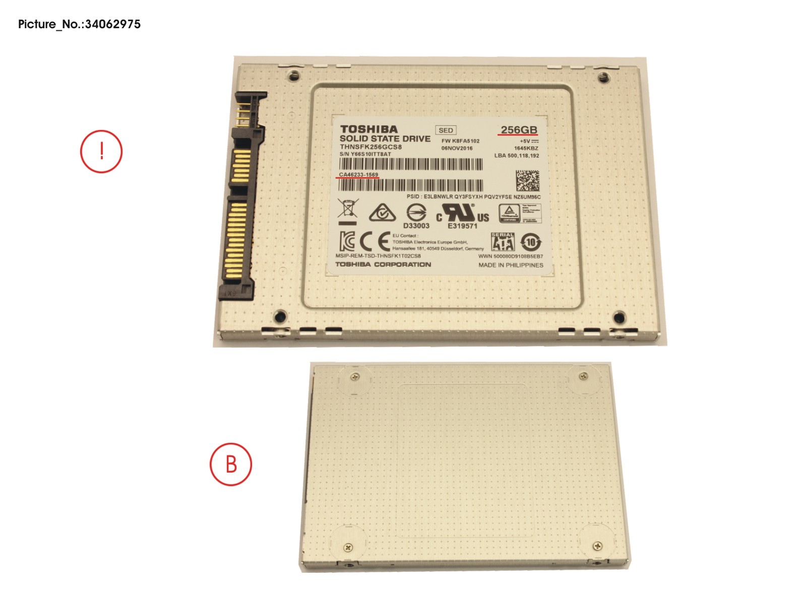 SSD S3 256GB 2.5 SATA/TOS(FDE) (7MM)