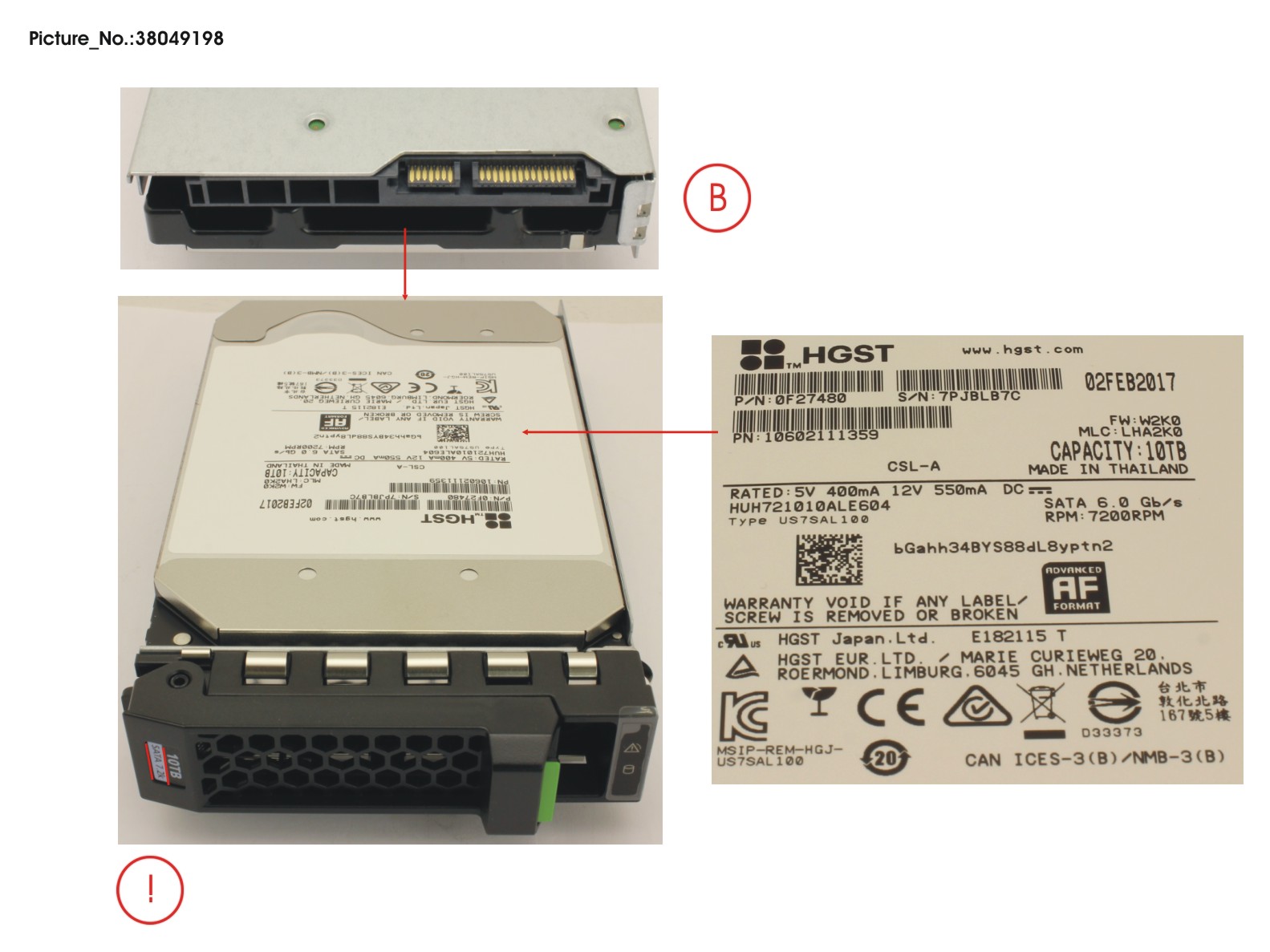 HD SATA 6G 10TB 7.2K 512E HOT Plug